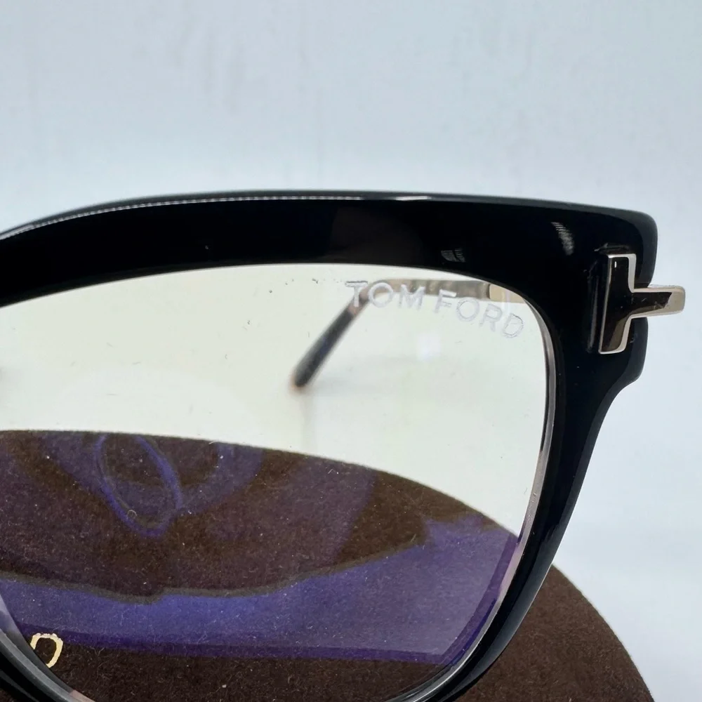 Tom Ford Black Square Cat eye Frame, Blue Blockers Computer Lenses New in Box!